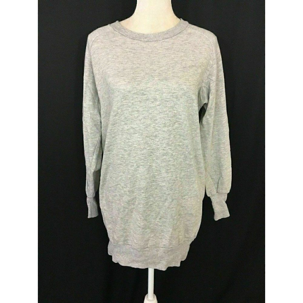 Zara WB Women’s Solid Gray Long Sleeve Long Sweater Sweatshirt Top Small